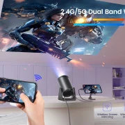 Wimius L1 Mini Projector 1080P Support 300 ANSI Android 11 Wifi Bluetooth Projector Auto Keystone Home Projector Portable